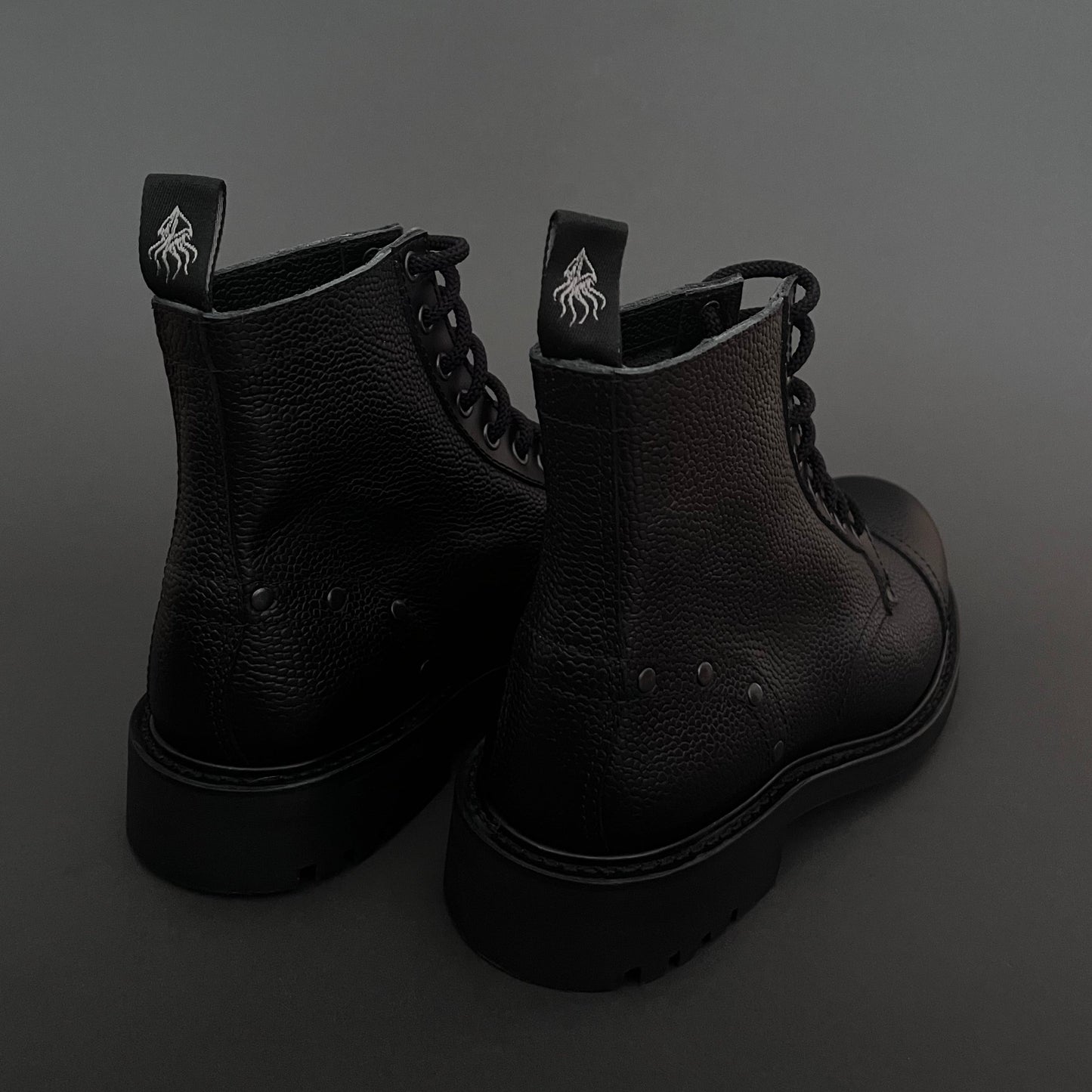 Black Wave Royal Black 08GW Goodyear welt leather boot back